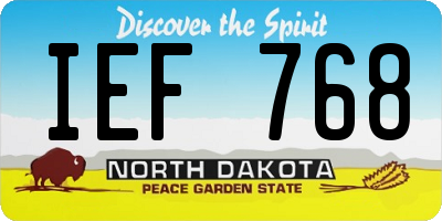 ND license plate IEF768