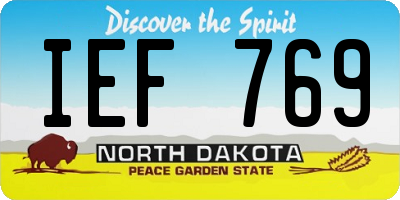 ND license plate IEF769