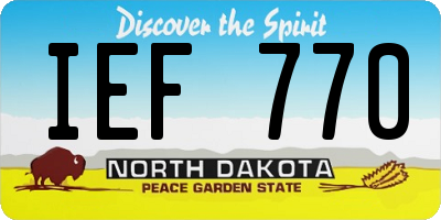 ND license plate IEF770