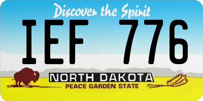 ND license plate IEF776