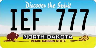ND license plate IEF777