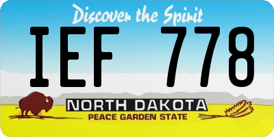 ND license plate IEF778