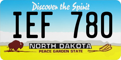 ND license plate IEF780