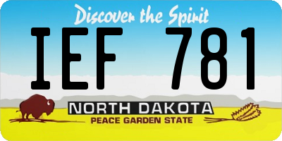 ND license plate IEF781