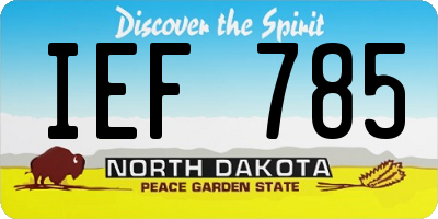ND license plate IEF785