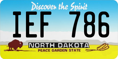 ND license plate IEF786