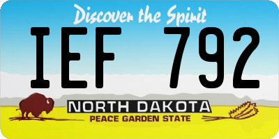 ND license plate IEF792