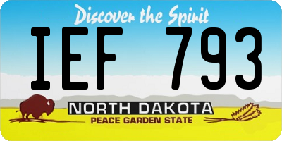 ND license plate IEF793