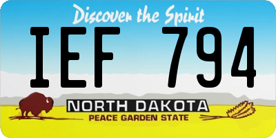 ND license plate IEF794