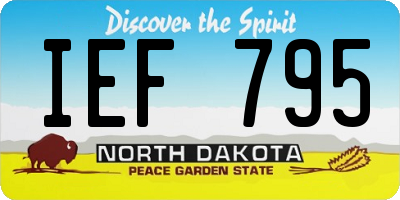 ND license plate IEF795