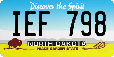 ND license plate IEF798