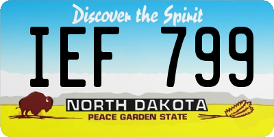 ND license plate IEF799