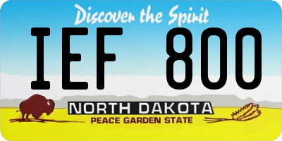 ND license plate IEF800