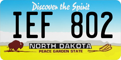 ND license plate IEF802