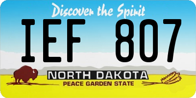 ND license plate IEF807