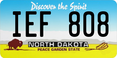 ND license plate IEF808