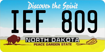 ND license plate IEF809