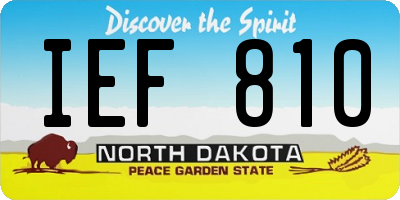 ND license plate IEF810