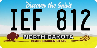 ND license plate IEF812