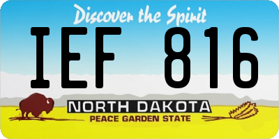 ND license plate IEF816