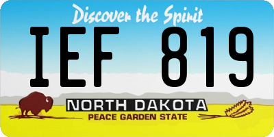 ND license plate IEF819