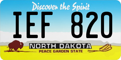 ND license plate IEF820
