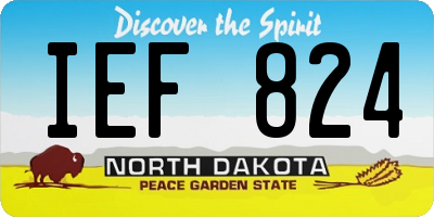 ND license plate IEF824