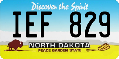 ND license plate IEF829