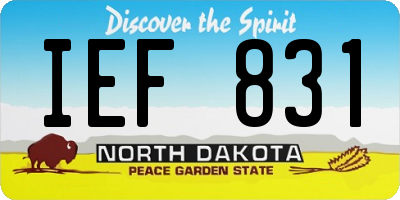 ND license plate IEF831