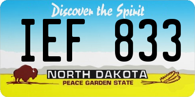 ND license plate IEF833