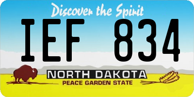 ND license plate IEF834