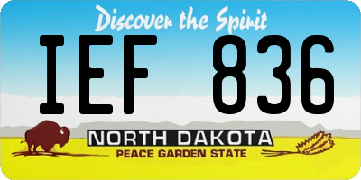 ND license plate IEF836