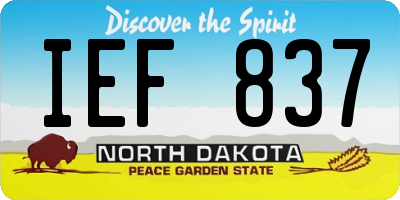 ND license plate IEF837