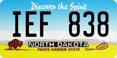 ND license plate IEF838