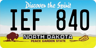 ND license plate IEF840