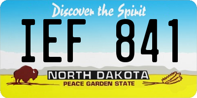 ND license plate IEF841