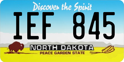 ND license plate IEF845