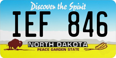 ND license plate IEF846