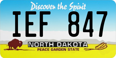 ND license plate IEF847