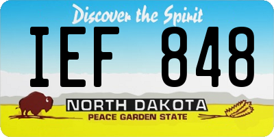ND license plate IEF848