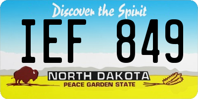 ND license plate IEF849