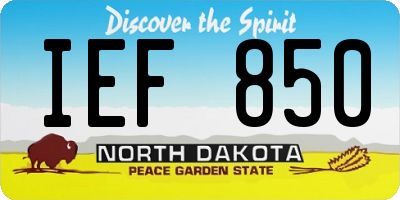 ND license plate IEF850