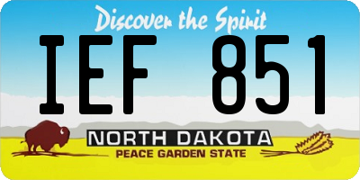 ND license plate IEF851