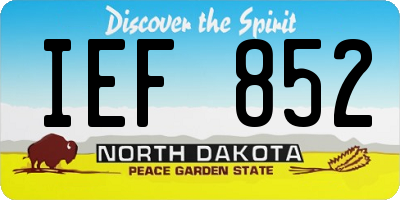ND license plate IEF852