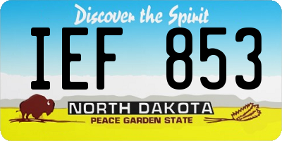 ND license plate IEF853