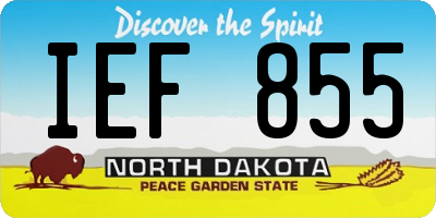 ND license plate IEF855