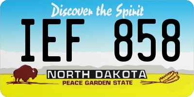 ND license plate IEF858