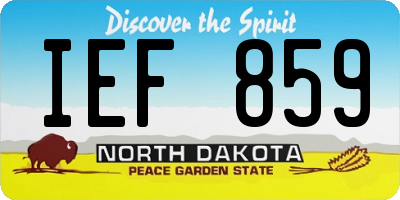 ND license plate IEF859