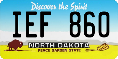 ND license plate IEF860