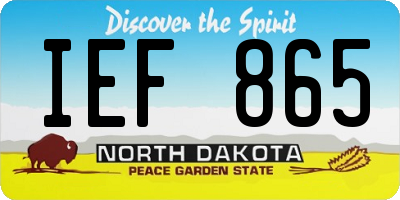 ND license plate IEF865